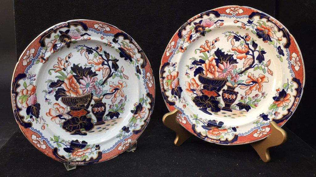 Pair Antique Plates Circa 1850 (1 of 6)