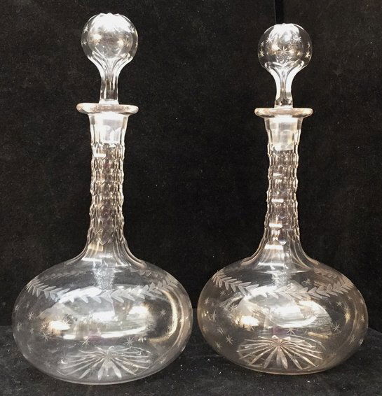 Pair of Antique 19th Century Decanters circa 1880 (1 of 8)