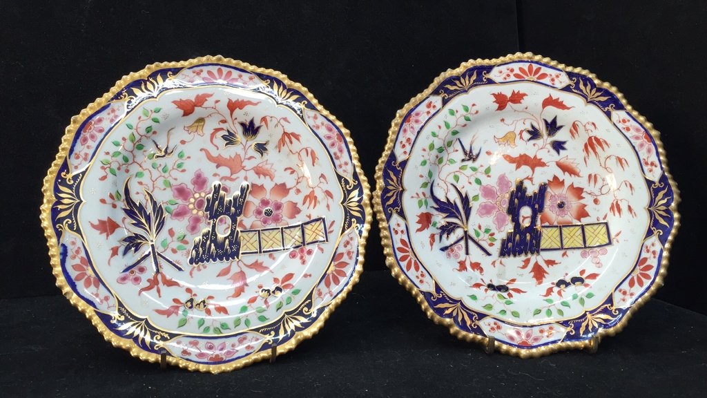 Pair Antique Porcelain Plates circa 1820 (1 of 9)