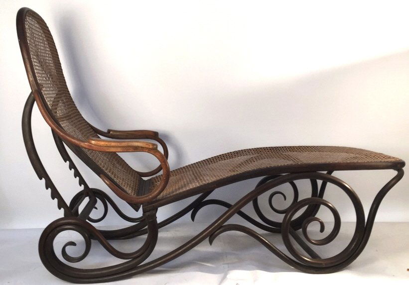 Antique THONET Viennese Bentwood Caned Chaise (1 of 9)
