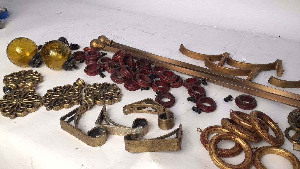 Bronze Drapery Poles Rings Tiebacks & Finials (1 of 10)