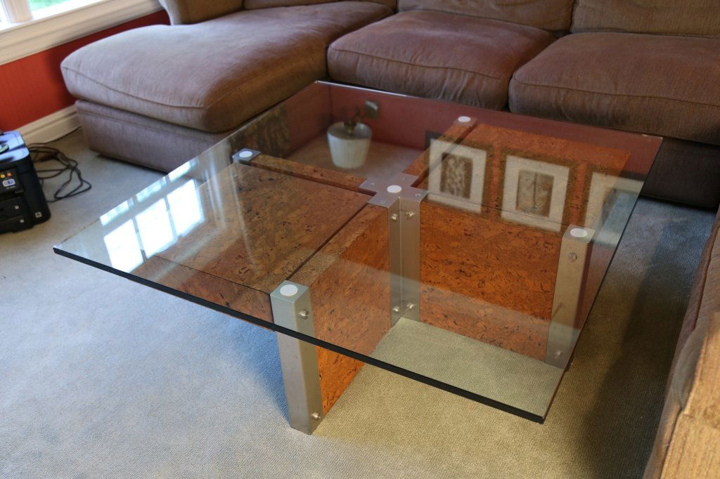 LORIN MARSH Steel, Glass and Cork Coffee table (1 of 6)