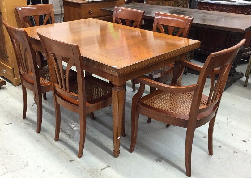 Dinning Table with Inlay and Six Chairs (1 of 9)