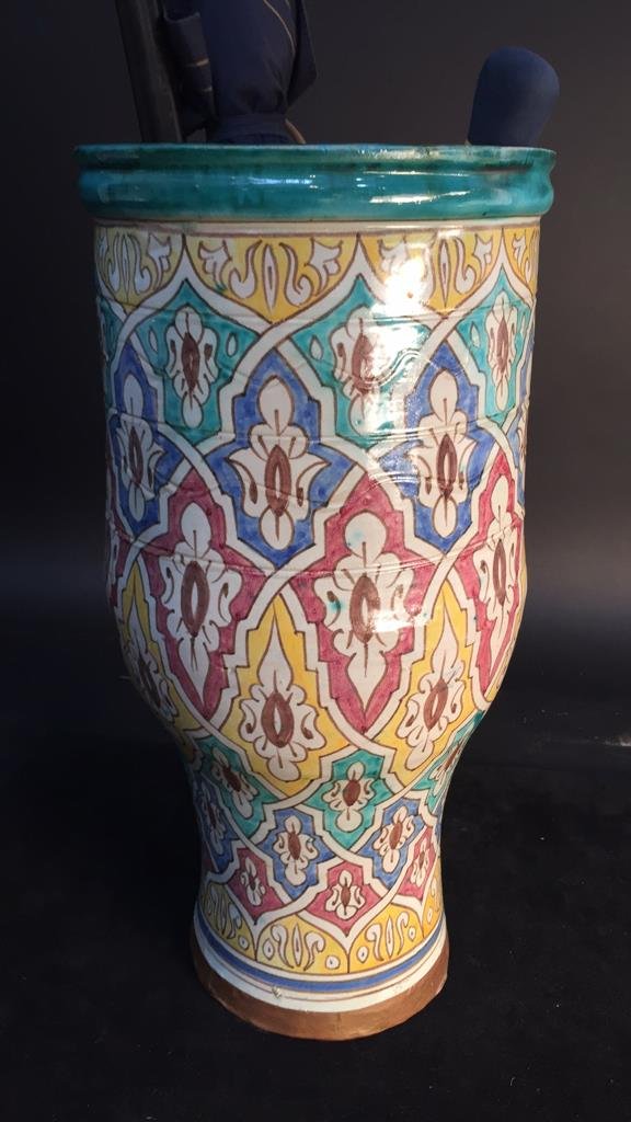 Large Ceramic Umbrella Stand w Cane Includes five (1 of 5)