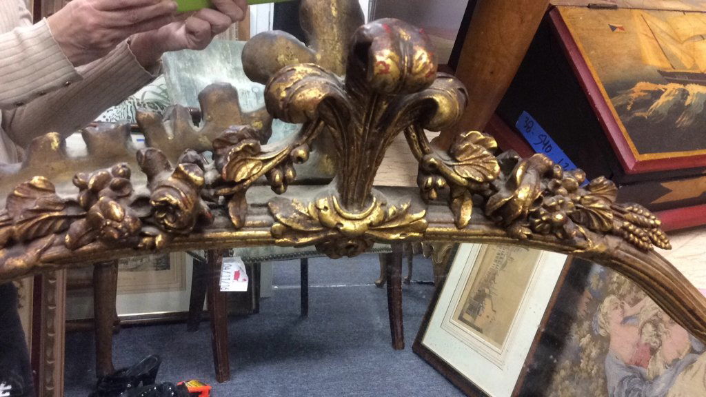 Antique Carved Gold Leafed Mirror mirror measures 37 by (1 of 10)