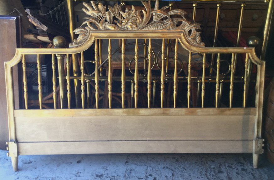 Random wooden gold painted headboard queen This random (1 of 6)