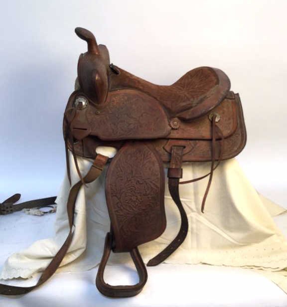 Western style SIMICO 5350 leather cowboy saddle (1 of 10)