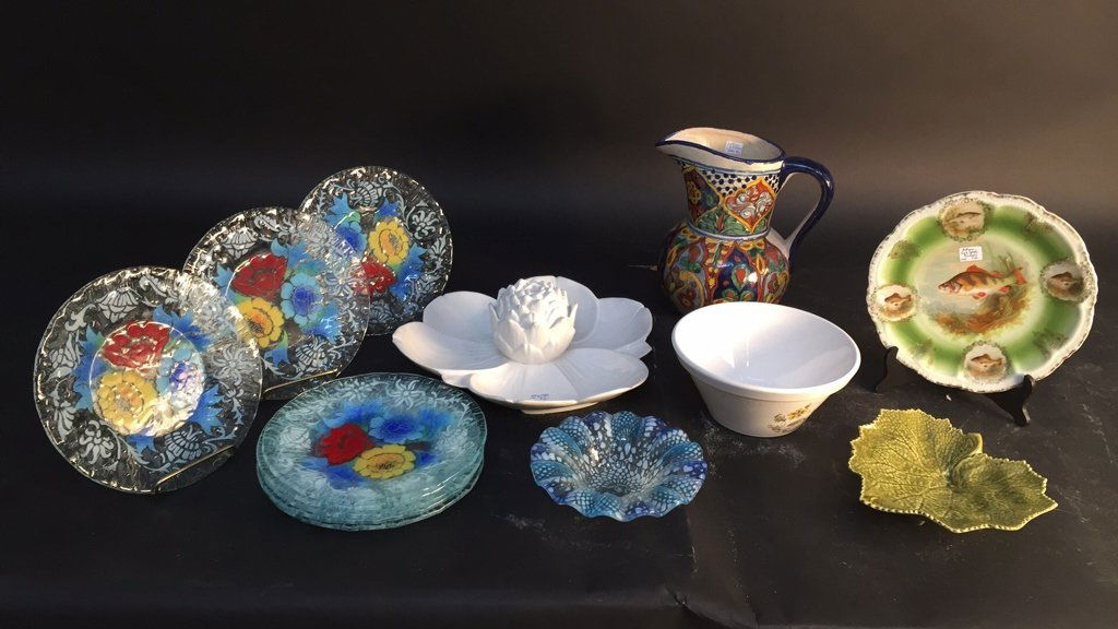 Group Lot Art Glass Plates and Ceramics (1 of 8)