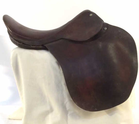 English Style Dark  Brown Leather Riding Saddle a 14H x (1 of 8)