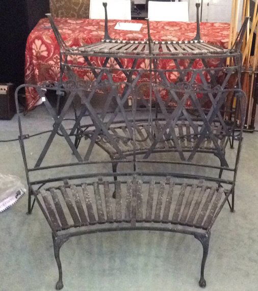 Group Of Three Vintage Iron Patio Furniture three iron (1 of 5)