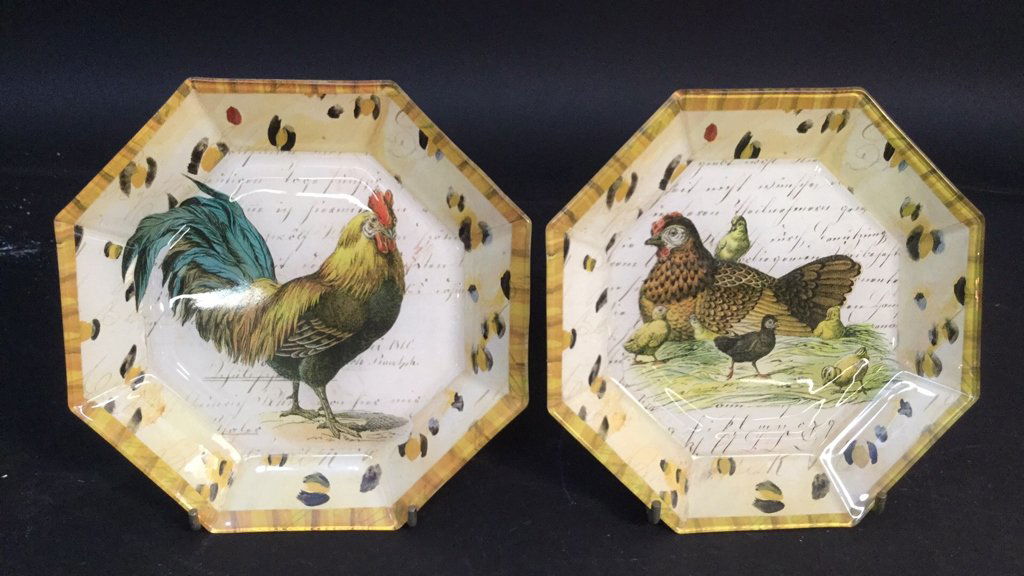 Pair John Derian Signed Decoupage Plates Pair John (1 of 10)