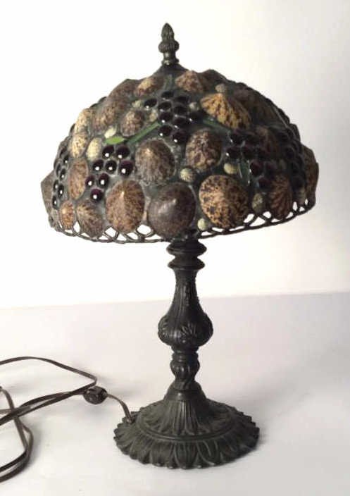 Vintage Lamp Signed HOOGIN vintage iron base shell lamp (1 of 6)