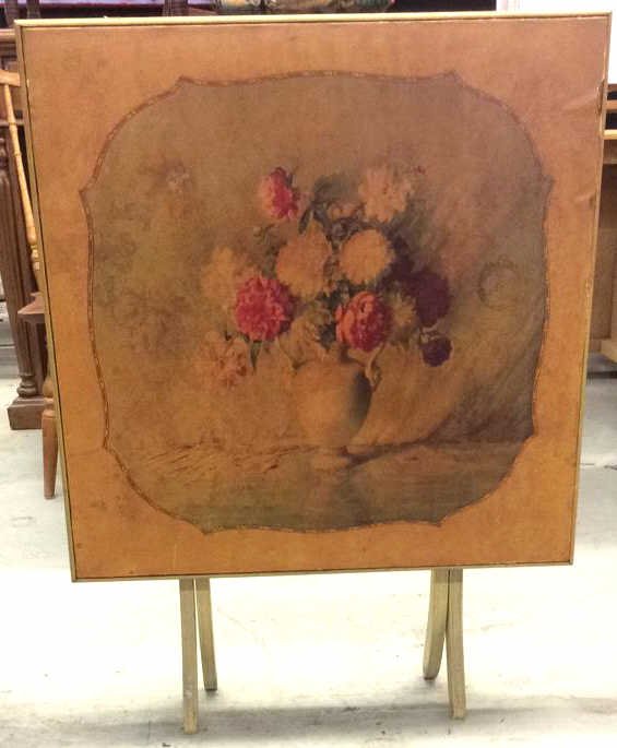 Decorative Fold Down Table With Flower Design (1 of 7)