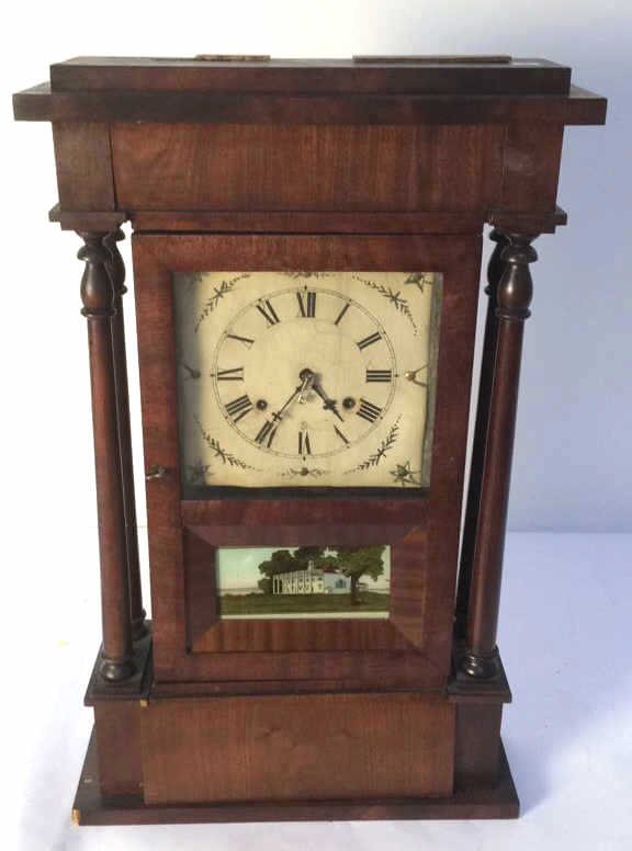 Vintage 19th c Old Fashion Pillar Mantle Clock (1 of 6)