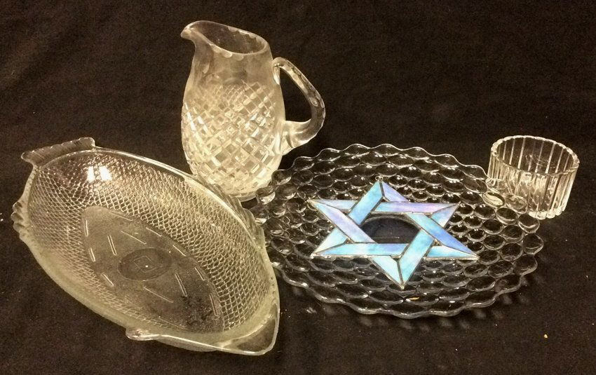 3 Piece Glass And Cut Crystal Group Lot (1 of 5)
