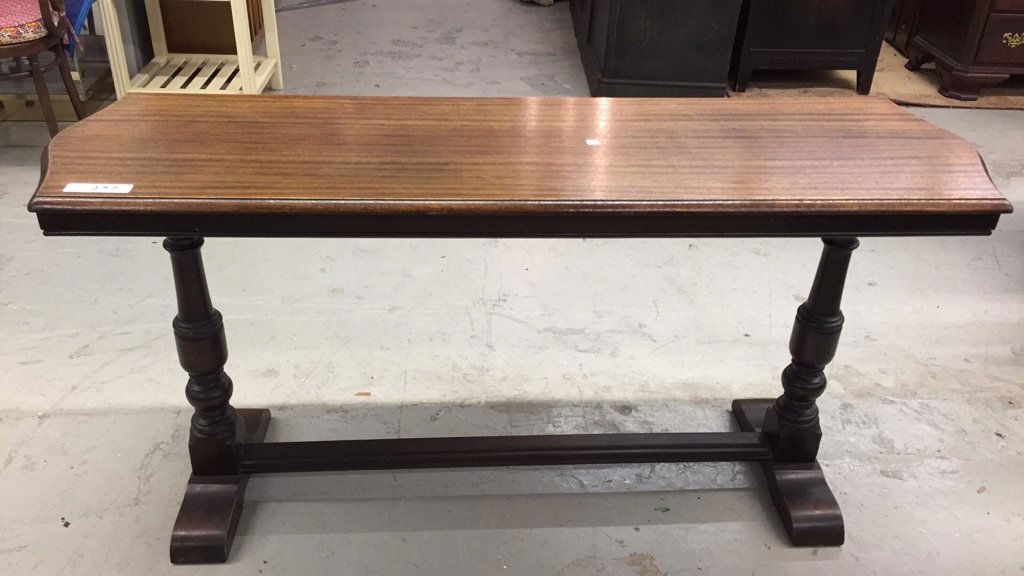 Mahogany Library Console Table Double pedestal turned (1 of 4)