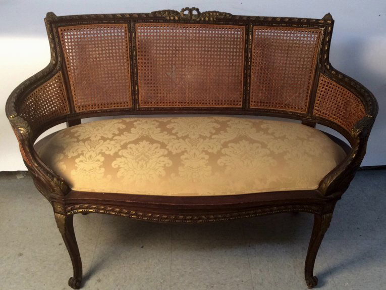Antique Victorian Style Curved Arm Bench (1 of 10)