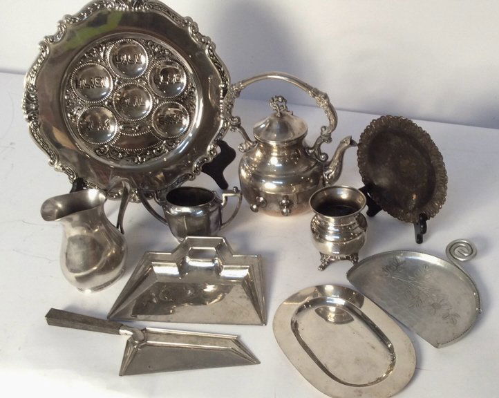 Antique , vintage, deco hall marked silver plate (1 of 10)