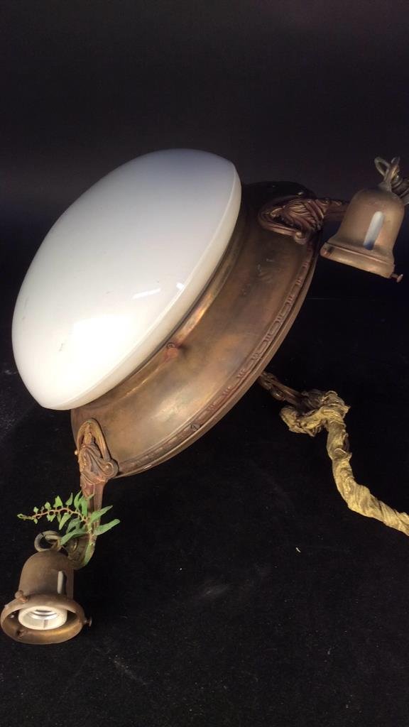 Antique Brass Frame Bells Globe Chandelier (1 of 9)