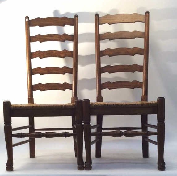 Pair Vintage English Ladder back Side Chairs (1 of 7)