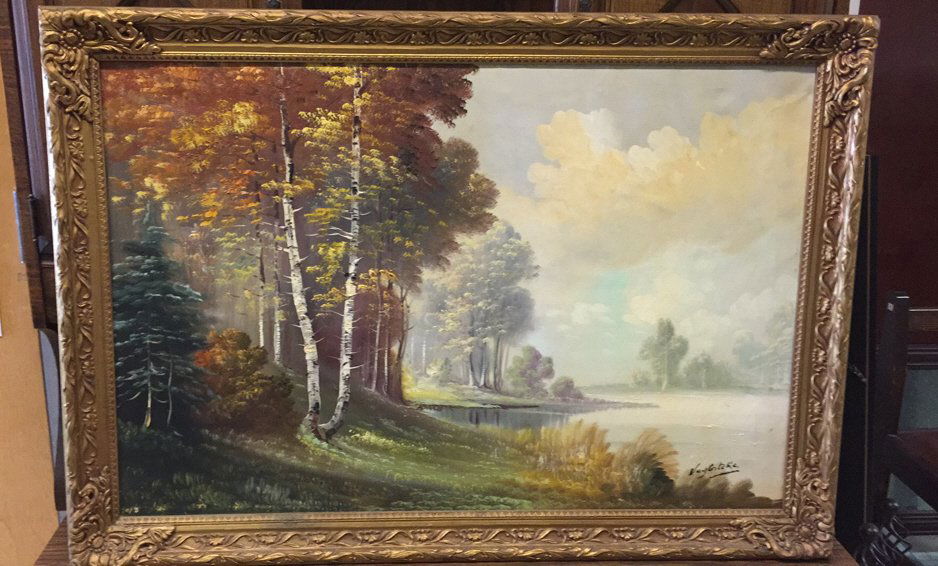 Signed THEO VALYSTEKE DE LAPS Oiled On Canvas (1 of 4)