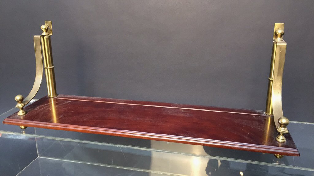Brass and Mahogany Display Shelf (1 of 7)