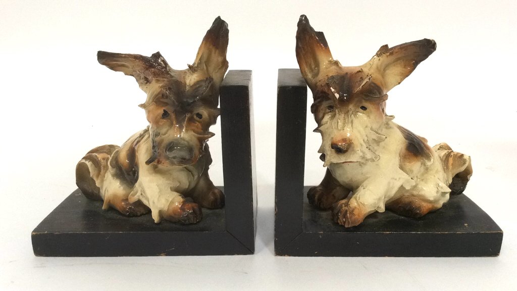 Pair of Vintage Scottie Book Ends Belgium (1 of 5)