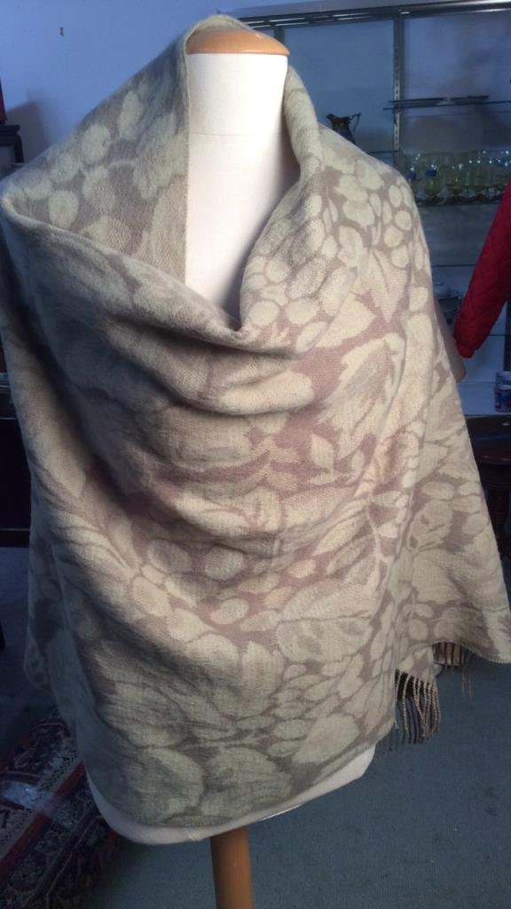 Brushed wool cashmere blend  ladies shawl (1 of 9)