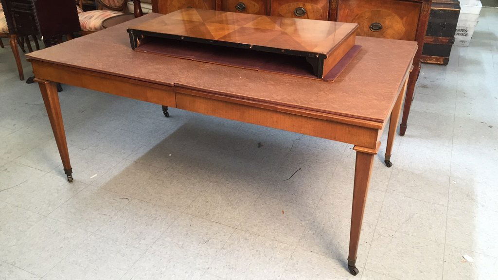 Federal Style Dining Table on Casters (1 of 9)
