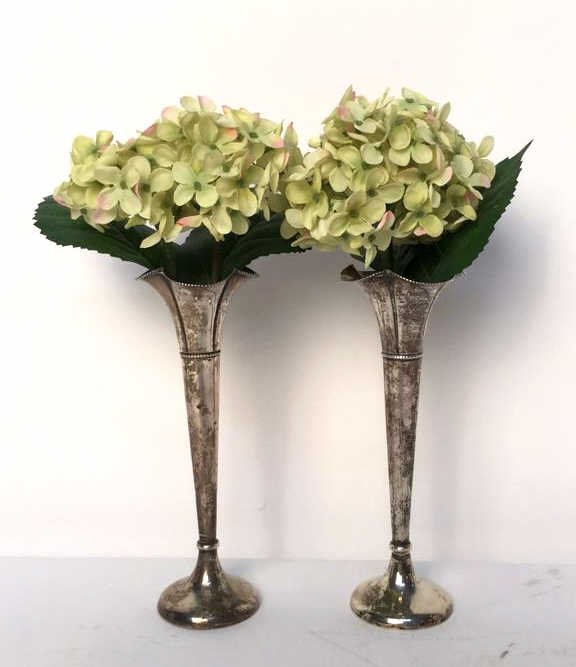 Pair Antique Marked Sterling Bud Vases (1 of 5)
