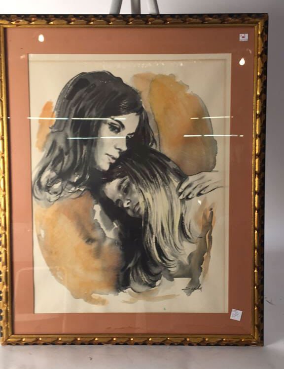 Mother Daughter Portrait Signed SANDY (1 of 6)