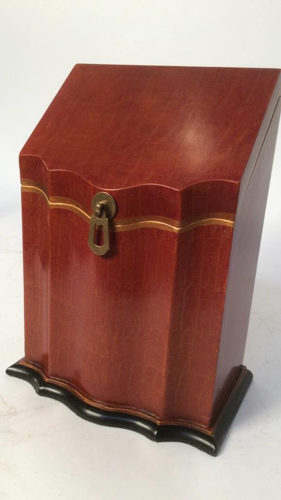 Vintage painted carved Knife box (1 of 9)