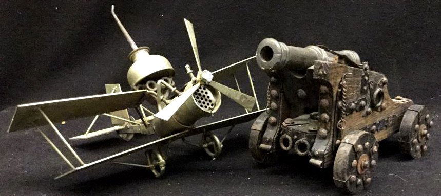 Set of Vintage Toys: one Airplane one Cannon (1 of 8)
