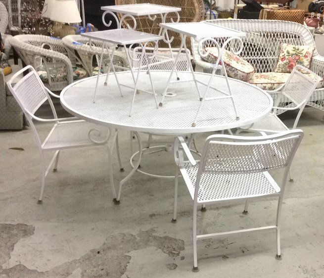 Set Of Wrought Iron Table,Chairs & Side Tables (1 of 6)