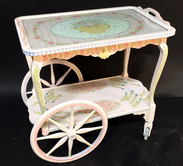 JEANNE VAN ETTEN Hand Painted Tea Cart (1 of 8)