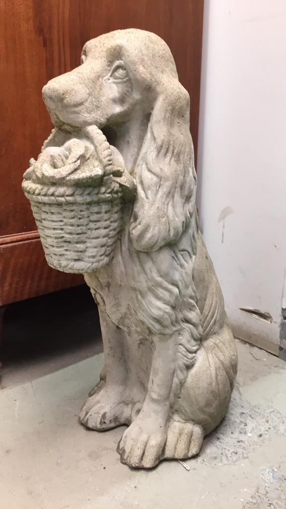 Cement English Cocker Spaniel Garden Sculpture (1 of 5)