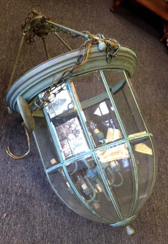 Oversized Distressed Green Lantern Chandelier (1 of 8)