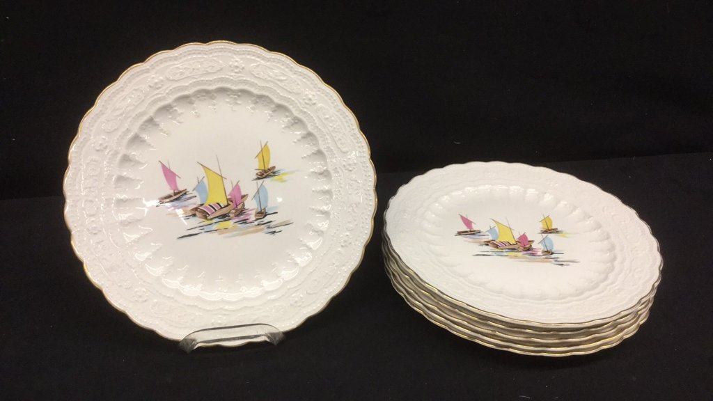 EDWIN M. KNOWLES CHINA Sailboat Plates (1 of 4)