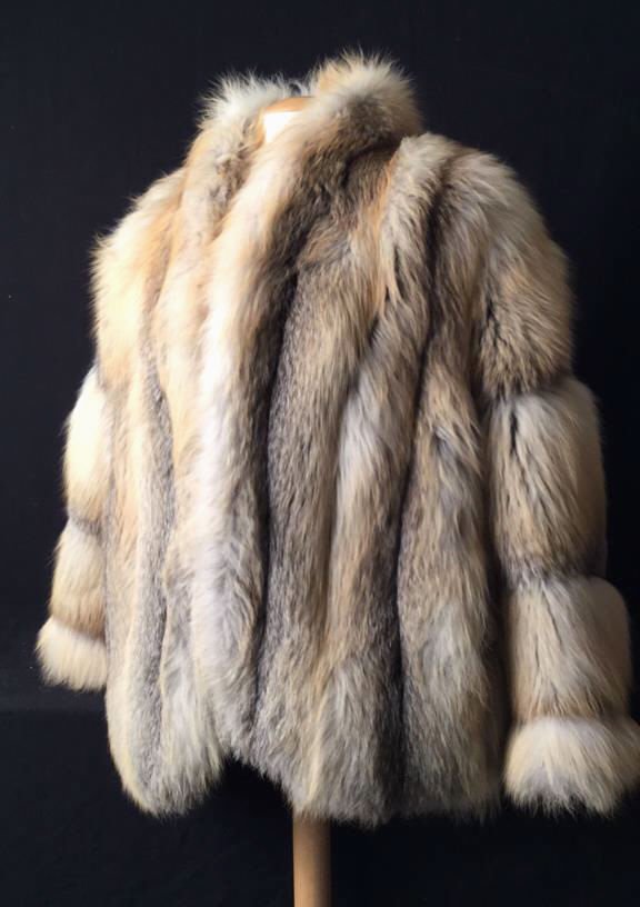 White Grey & Brown Mink Jacket (1 of 4)