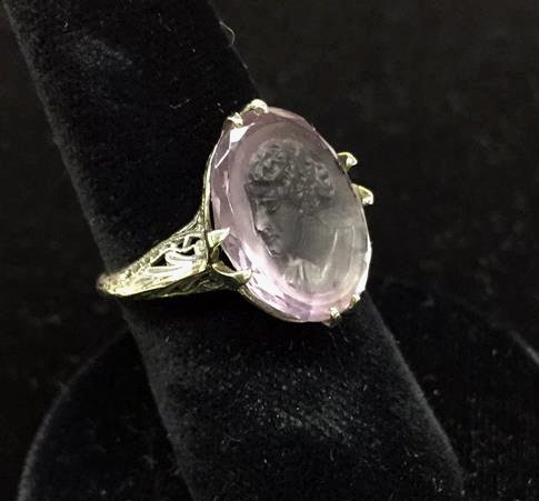 Antique 14k White Gold Amethyst Ring (1 of 6)