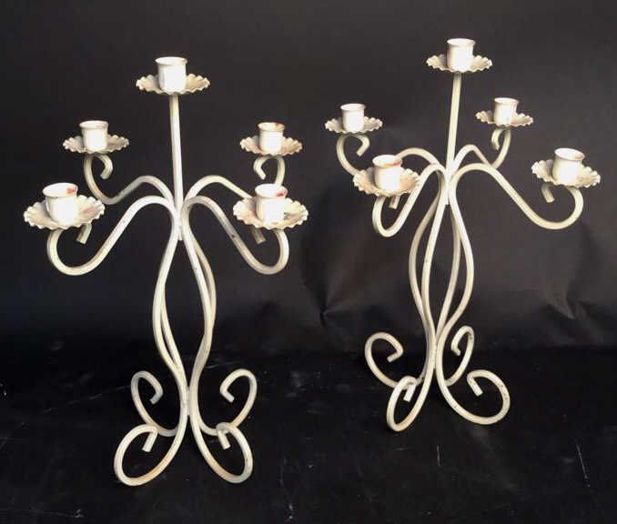 2 Pair Vintage White Candelabras (1 of 6)