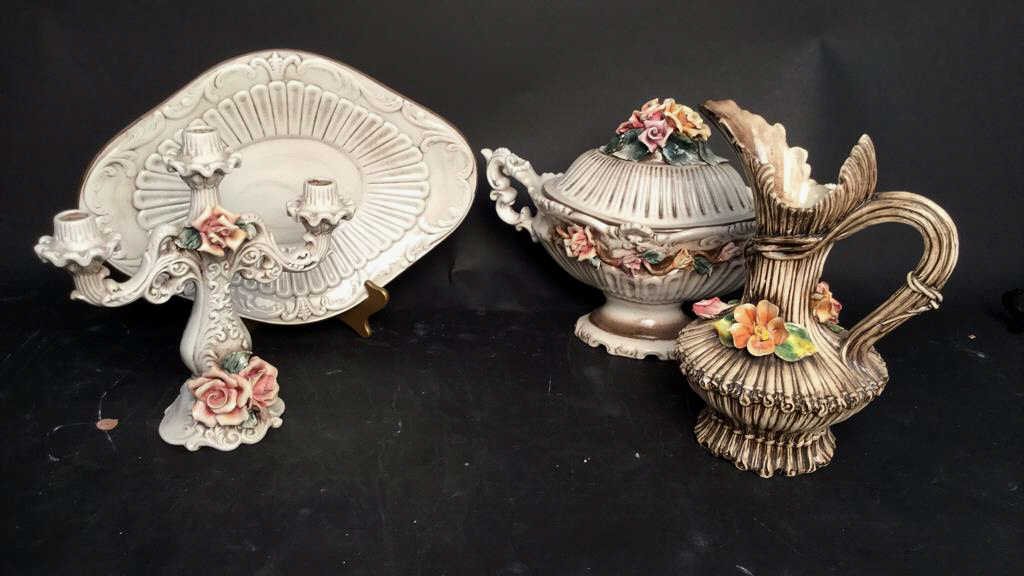 4 Italian Capodimonte Pottery Lot (1 of 5)