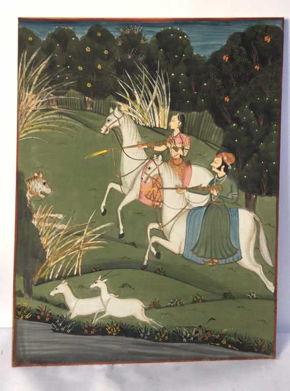Canvas of Indian Hunting Scene (1 of 6)