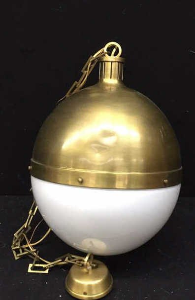 Brass and White Glass Nautical Chandelier (1 of 4)