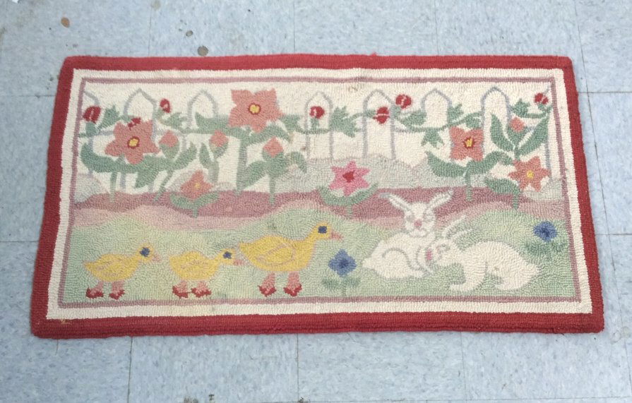 Vintage Handmade Red Trim Rug (1 of 8)