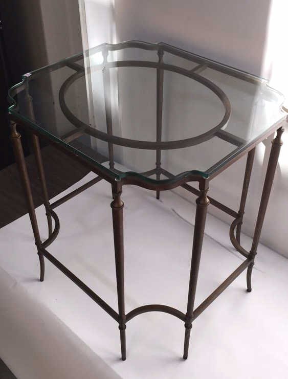 COUNTRY WILLOW Glass and Brass Coffee Table (1 of 5)