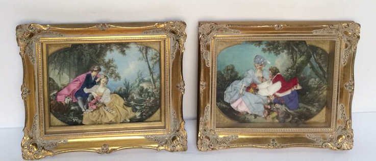 2 Piece Gold Leaf Framed Unsigned 3D Artworks (1 of 6)