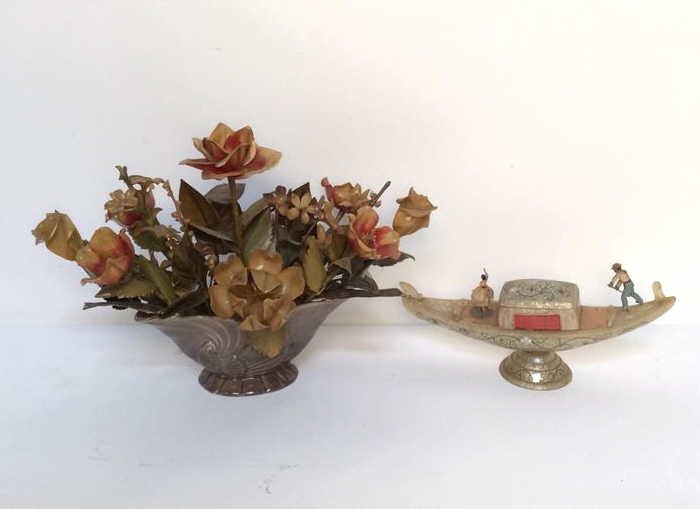 Clay Flower Pot & Flowers And Plastic Gondola (1 of 5)