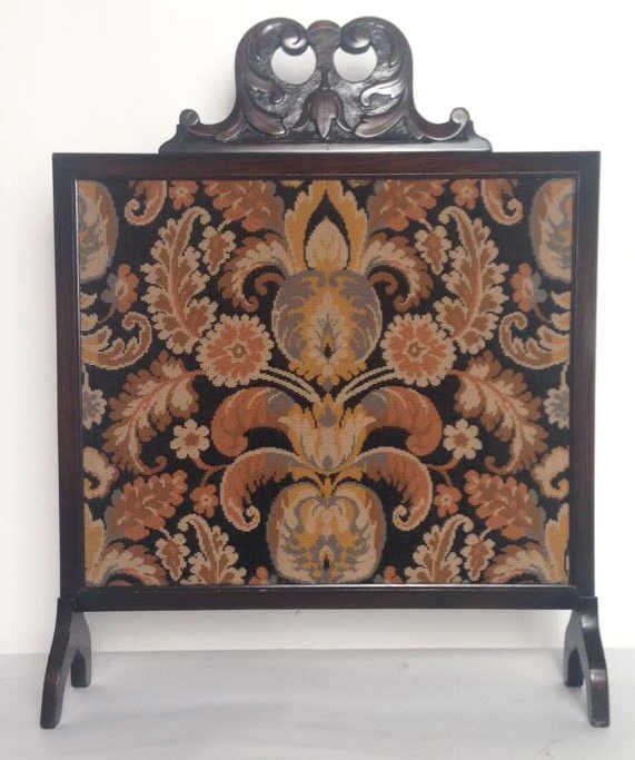 Antique Needlepoint Fireplace Screen (1 of 9)