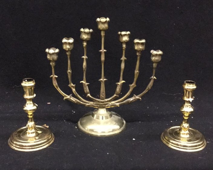 Brass Candelabra and Candlesticks (1 of 7)